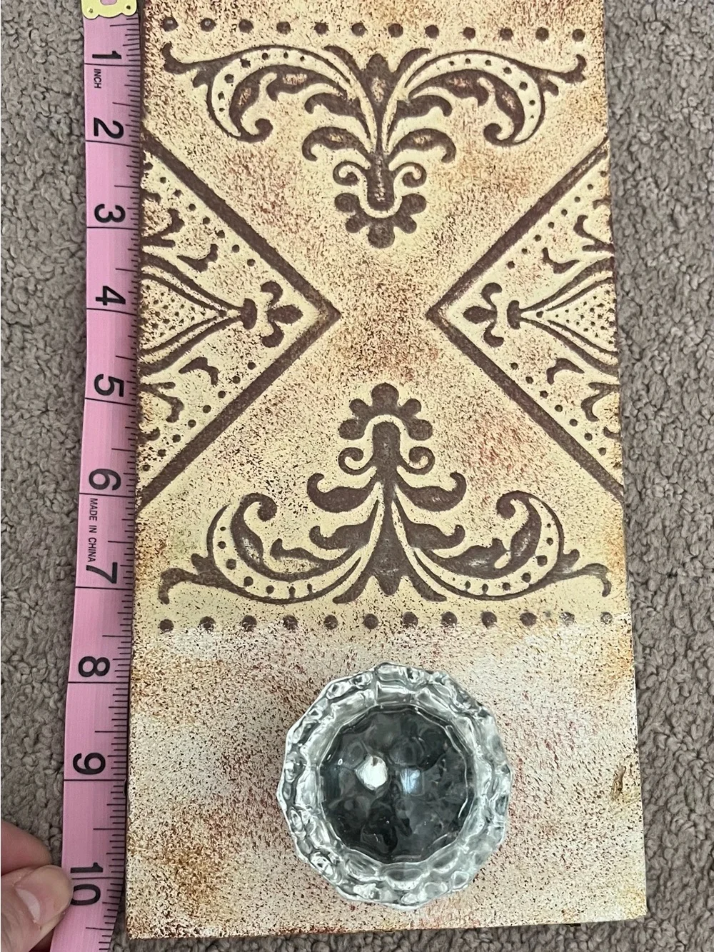 Metal wall hooks with glass like door knob handle